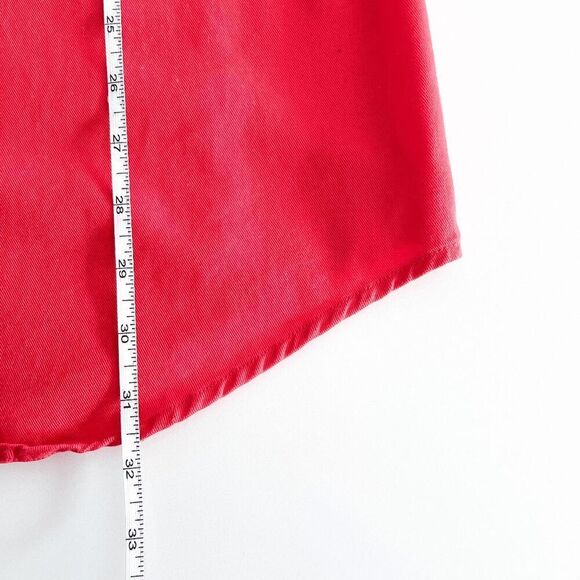 Roper Mens Long-Sleeve Denim Collar Heavyweight Western Shirt Red Size Large - Picture 8 of 9